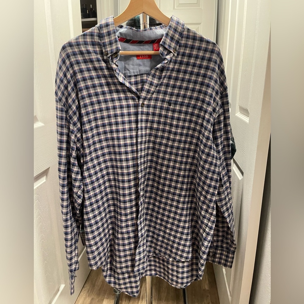 Izod Casual Plaid Button Down